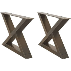 Pieds de table basse 2 pièces Acier naturel 50 x (30-31,3) cm Acier Vidaxl