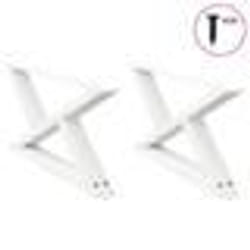 vidaXL Pieds de table basse 2 pièces Blanc 70 x (30-31,3) cm Acier