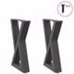 vidaXL Pieds de table basse 2 pièces Anthracite 28 x (42-43,3) cm Acier