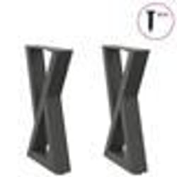 vidaXL Pieds de table basse 2 pièces Anthracite 28 x (42-43,3) cm Acier