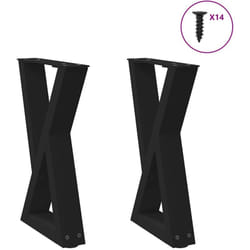 Vidaxl - Pieds de table basse 2 pièces Noir 38 x (42-43,3) cm Acier
