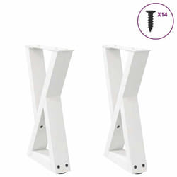 vidaXL Pieds de table basse 2 pièces Blanc 38 x (42-43,3) cm Acier