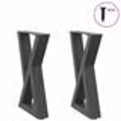 vidaXL Pieds de table basse 2 pièces Anthracite 38 x (42-43,3) cm Acier
