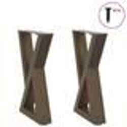 vidaXL Pieds de table basse 2 pièces Acier naturel 38 x (42-43,3) cm Acier