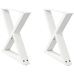 Vidaxl - Pieds de table basse 2 pièces Blanc 50 x (42-43,3) cm Acier