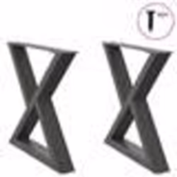 vidaXL Pieds de table basse 2 pièces Anthracite 60 x (42-43,3) cm Acier