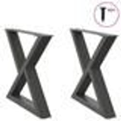 vidaXL Pieds de table basse 2 pièces Anthracite 60 x (42-43,3) cm Acier