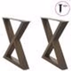 vidaXL Pieds de table basse 2 pièces Acier naturel 60 x (42-43,3) cm Acier