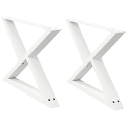 Pieds de table basse 2 pièces Blanc 70 x (42-43,3) cm Acier Vidaxl