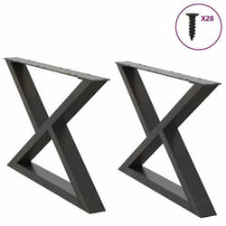 vidaXL Pieds de table basse 2 pièces Anthracite 70 x (42-43,3) cm Acier