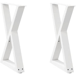 Pieds de table à manger 2 pièces Blanc 50 x (72-73,3) cm Acier vidaXL