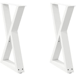 Pieds de table à manger 2 pièces Blanc 60 x (72-73,3) cm Acier vidaXL