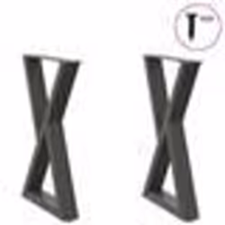 vidaXL Pieds de table à manger 2 pièces Anthracite 60 x (72-73,3) cm Acier