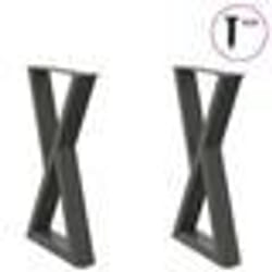 vidaXL Pieds de table à manger 2 pièces Anthracite 60 x (72-73,3) cm Acier