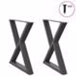 vidaXL Pieds de table à manger 2 pièces Anthracite 70 x (72-73,3) cm Acier