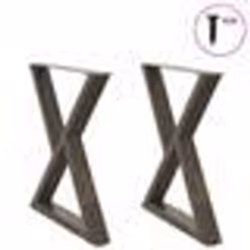 vidaXL Pieds de table à manger 2 pièces Acier naturel 70 x (72-73,3) cm Acier