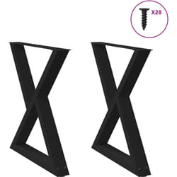 Vidaxl - Pieds de table à manger 2 pièces Noir 80 x (72-73,3) cm Acier