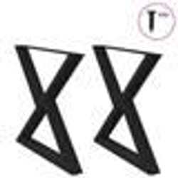 vidaXL Pieds de table à manger 2 pièces Noir 90 x (72-73,3) cm Acier