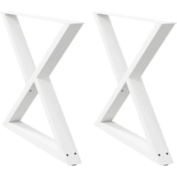 Pieds de table à manger 2 pièces Blanc 90 x (72-73,3) cm Acier Vidaxl