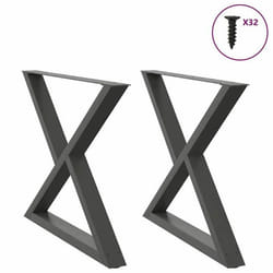 vidaXL Pieds de table à manger 2 pièces Anthracite 90 x (72-73,3) cm Acier