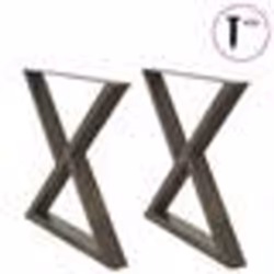 vidaXL Pieds de table à manger 2 pièces Acier naturel 90 x (72-73,3) cm Acier