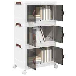 Boîte de rangement empilable avec roues à 3 niveaux 28 L