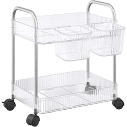 Vidaxl - Chariot de rangement à 2 niveaux transparent acrylique