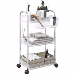 Ce chariot de rangement offre une solution idéale pour organiser différents espaces, notamment la cuisine, le salon, la salle ...