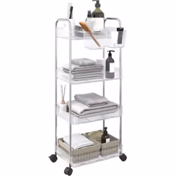 Ce chariot de rangement offre une solution idéale pour organiser différents espaces, notamment la cuisine, le salon, la salle ...