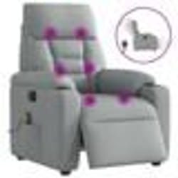 vidaXL Fauteuil de massage inclinable électrique gris clair tissu 3303022