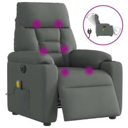 vidaXL Fauteuil inclinable électrique Gris foncé