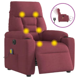 vidaXL Fauteuil de massage inclinable - Rouge bordeaux
