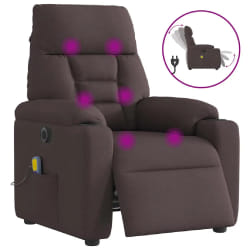 vidaXL Fauteuil de massage inclinable électrique Marron foncé