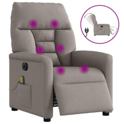 vidaXL Fauteuil de massage électrique - Taupe