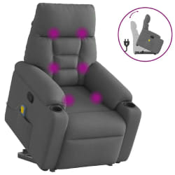 Fauteuil de massage inclinable Gris foncé tissu - vidaXL
