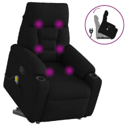 vidaXL Fauteuil de massage inclinable - Noir Tissu
