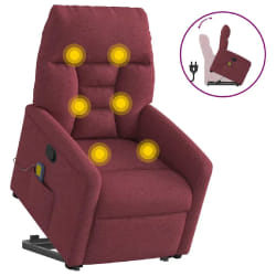 VIDAXL Fauteuil massage inclinable - Rouge bordeaux