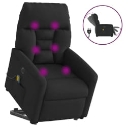 vidaXL Fauteuil de massage électrique tissu noir