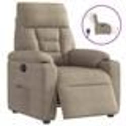 vidaXL Fauteuil inclinable électrique taupe tissu microfibre fauteuil électrique pour personnes âgées fauteuil inclinable