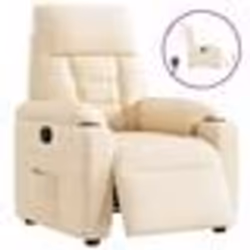 vidaXL Fauteuil inclinable électrique beige tissu microfibre fauteuil électrique pour personnes âgées fauteuil inclinable