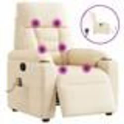 vidaXL Fauteuil inclinable de massage électrique beige fauteuil de massage électrique fauteuil inclinable de massage 3303085