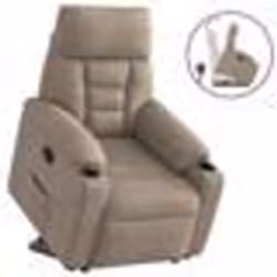 vidaXL Fauteuil inclinable taupe tissu microfibre chaise inclinable fauteuil inclinable pour personnes âgées fauteuil 3303087