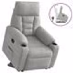vidaXL Fauteuil inclinable gris clair tissu microfibre chaise inclinable fauteuil inclinable pour personnes âgées 3303088