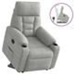 vidaXL Fauteuil inclinable gris clair tissu microfibre chaise inclinable fauteuil inclinable pour personnes âgées 3303088