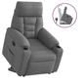vidaXL Fauteuil inclinable gris foncé tissu microfibre chaise inclinable fauteuil inclinable pour personnes âgées 3303089