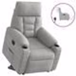 vidaXL Fauteuil inclinable électrique gris clair tissu microfibre chaise inclinable électrique fauteuil électrique pour 33031 ...