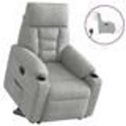 vidaXL Fauteuil inclinable électrique gris clair tissu microfibre chaise inclinable électrique fauteuil électrique pour 3303102