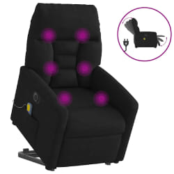 vidaXL Fauteuil de massage électrique - Noir Microfibre