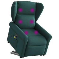 vidaXL Fauteuil inclinable de massage - Vert foncé