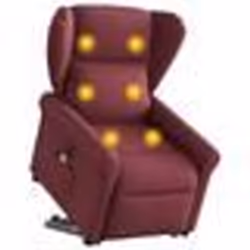 vidaXL Fauteuil inclinable de massage électrique Rouge bordeaux Tissu